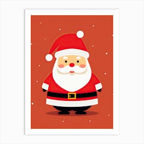 Cute Santa Claus In The Snow Art Print