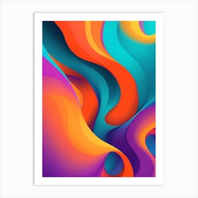 Abstract Colorful Waves Vertical Composition 84 Art Print