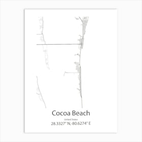 Cocoa,United States Minimalist Map 1 Art Print