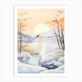 Winter Bird Painting Goose 1 Art Print