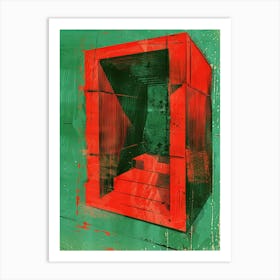 Red Cube Art Print