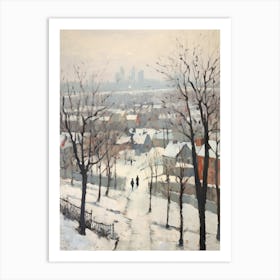 Winter City Park Painting Kalemegdan Park Belgrade Serbia 7 Art Print