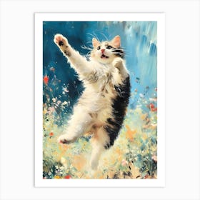 Cat Jumping Art Print