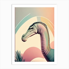 Apatosaurus Pastel Dinosaur Art Print
