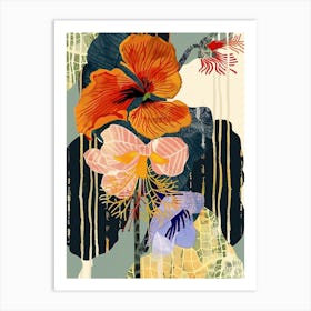 Colourful Flower Illustration Nasturtium 4 Art Print