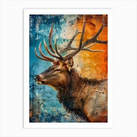 Elk painting 6 Art Print