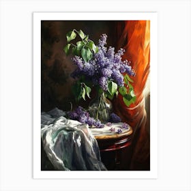 Baroque Floral Still Life Lilac 2 Art Print