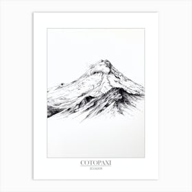 Cotopaxi Ecuador Line Drawing 4 Poster Art Print