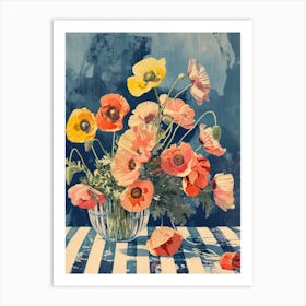 Poppy Flowers On A Table   Contemporary Illustration 1 Art Print