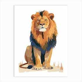 Barbary Lion Symbolic Imagery Clipart 6 Art Print