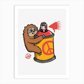 Graffiti Sloth 1 Art Print