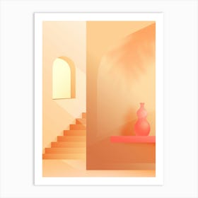 Stairway — boho travel poster Art Print