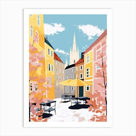 Uppsala, Sweden, Flat Pastels Tones Illustration 1 Art Print