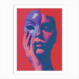 Woman With A Mask 2 Art Print