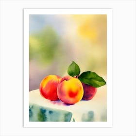 Peach Italian Watercolour fruit Art Print