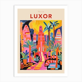 Luxor Egypt Fauvist Travel Poster Art Print