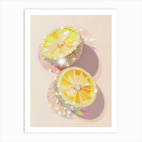 Lemons Glitter Style Poster Glam Kitchen Disco Trendy Art Print