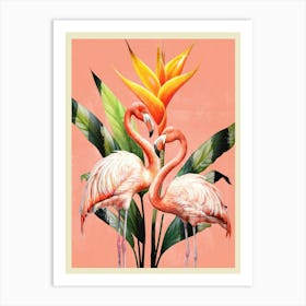 Tropical Flamingos II Art Print