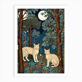 William Morris Rose Cats In The Forest Art Print