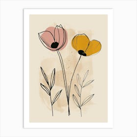 Marseille Flower Market Boho Minimalist Style 1 Art Print