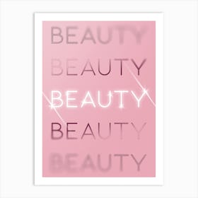 Motivational Words Beauty Quintet in Pink Art Print