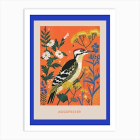 Spring Birds Poster Woodpecker 2 Art Print