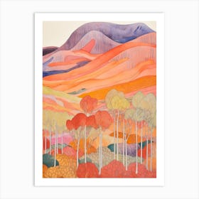 Mount Greylock United States Colourful Mountain Illustration Art Print