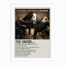 Elton John Leon Russell The Union 2010 Poster 2 Art Print