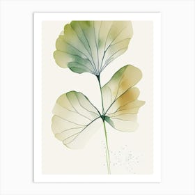 Ginkgo Herb Minimalist Watercolour 2 Art Print