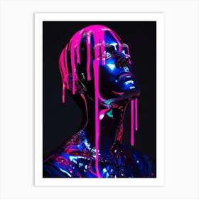 Neon Head Art Print