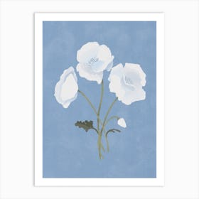White On Blue Art Print