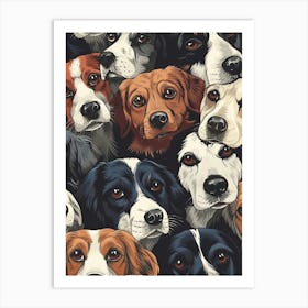 Perfectly Repeatable Artwork With Cute Dog Faces 40 Art Print