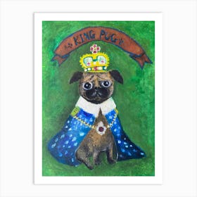 King Pug My Lovely Dog - Reggaepainting animals Acrylic Painting Art Print