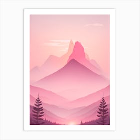 Misty Mountains Vertical Background In Pink Tone 35 Art Print