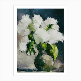 White Flowers In A Vase 2 Art Print