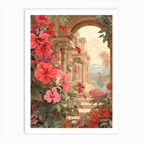 Hibiscus Flower Victorian Style 0 Art Print