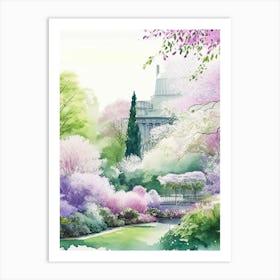 Brooklyn Botanic Garden, 1, Usa Pastel Watercolour Art Print