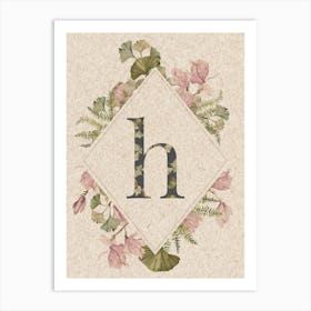 Floral Monogram H Art Print