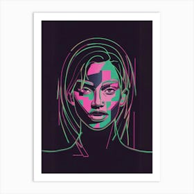 Neon Face Art Print