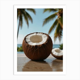 Coconuts On The Beach 1 Art Print