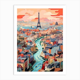 Paris View   Geometric Vector Illustration 1 Art Print