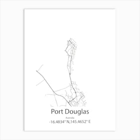 Port Douglas,Australia Minimalist Map Art Print