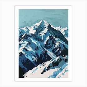 Crisp Minimalism: Alpine Peaks Art Print