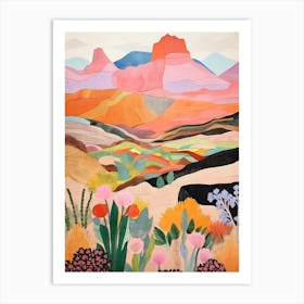 Mount Grosvenor United States 2 Colourful Mountain Illustration Art Print