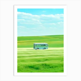 Bus In The Field Art Print