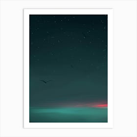 Sunset At Night Art Print