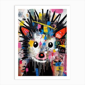 Graffiti Wildlife: Hedgehog in Urban Art Art Print