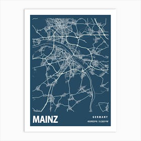 Mainz Blueprint City Map 1 Art Print