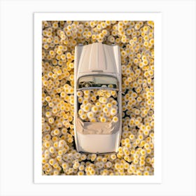 Car Covered In Eggs Art Print