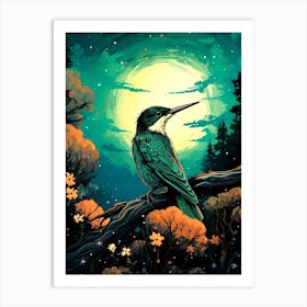 Hummingbird At Night Art Print